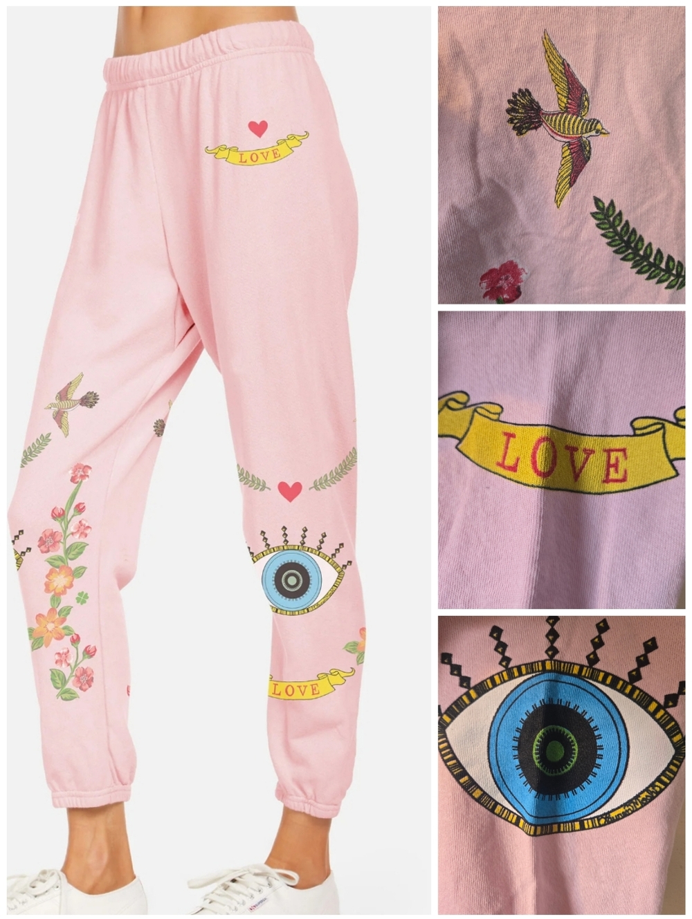 Lauren Moshi Floral Eye Love joggers